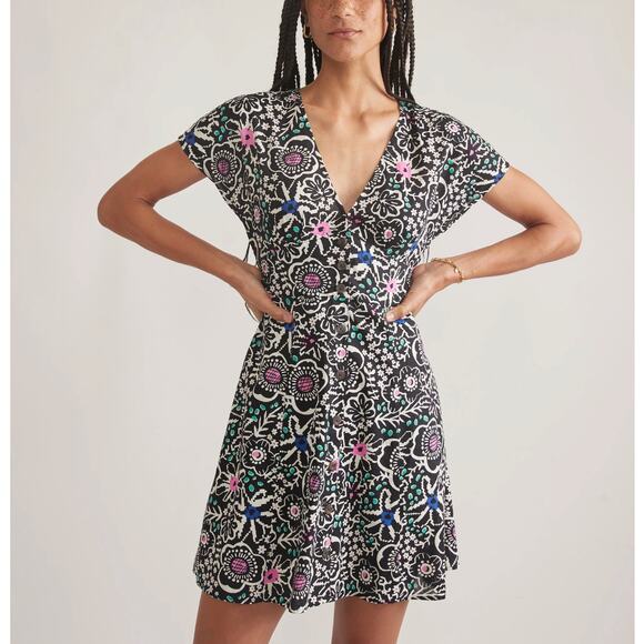 Marine Layer Dresses & Skirts - Marine Layer Women's Camila Floral Block Print Mini Dress Large Bohemian Flutter